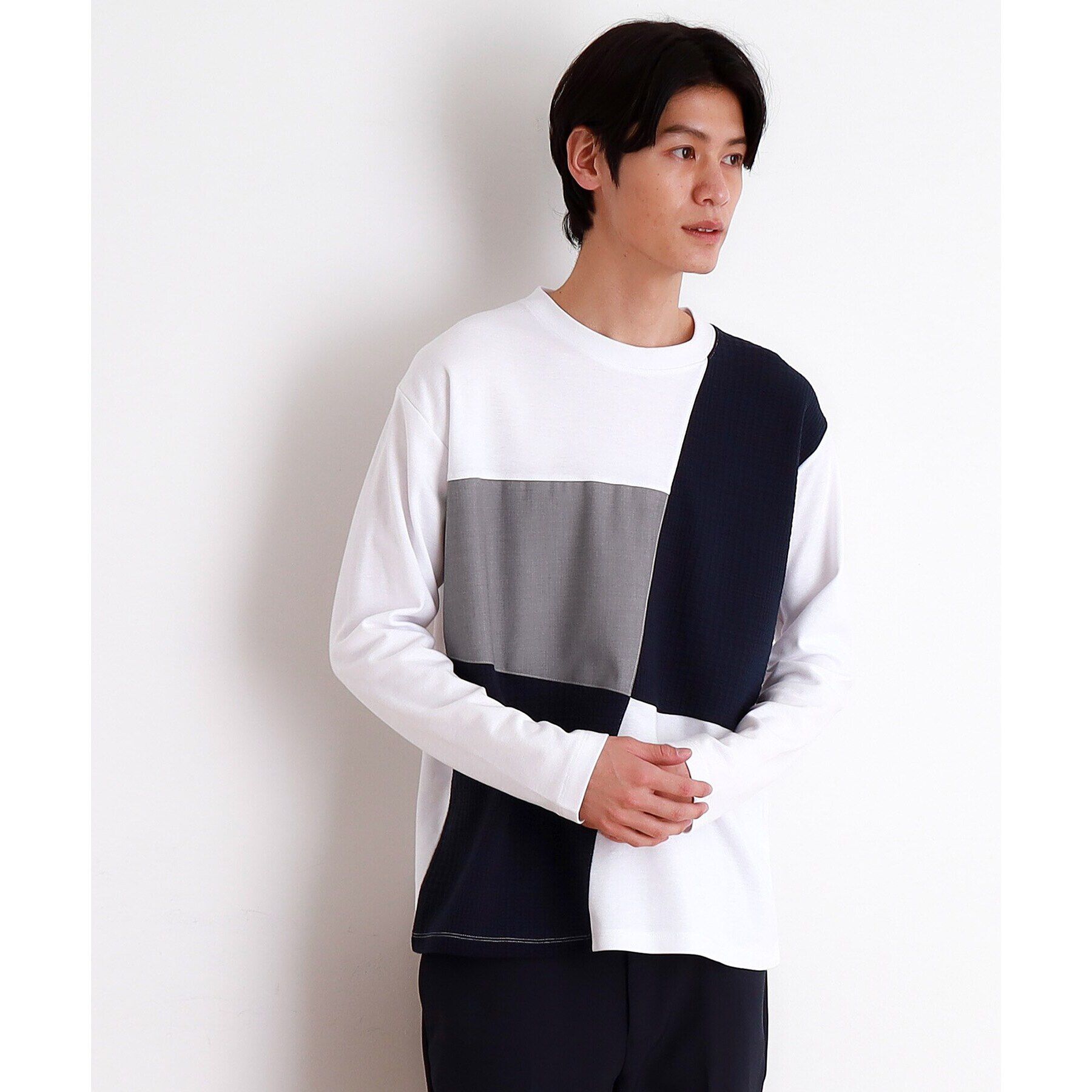 THE SHOP TK「パネルブロッキング長袖Tシャツ」|Tシャツ・カットソー|