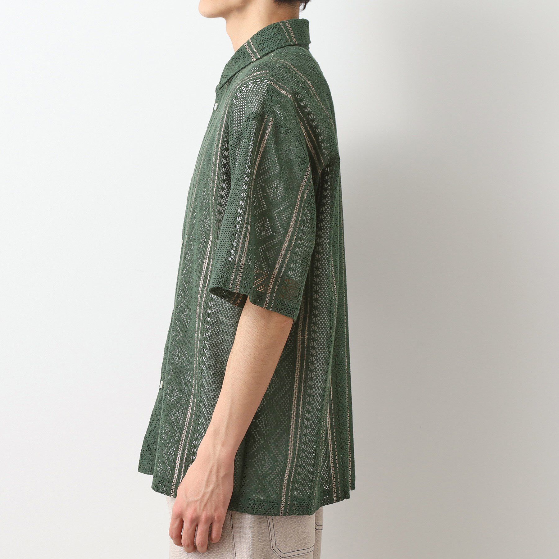 THE SHOP TK「クラフトレースアンサンブルシャツ【半袖Tシャツセットアイテム/オーバーサイズ/洗濯機OK】」|シャツ・ブラウス|