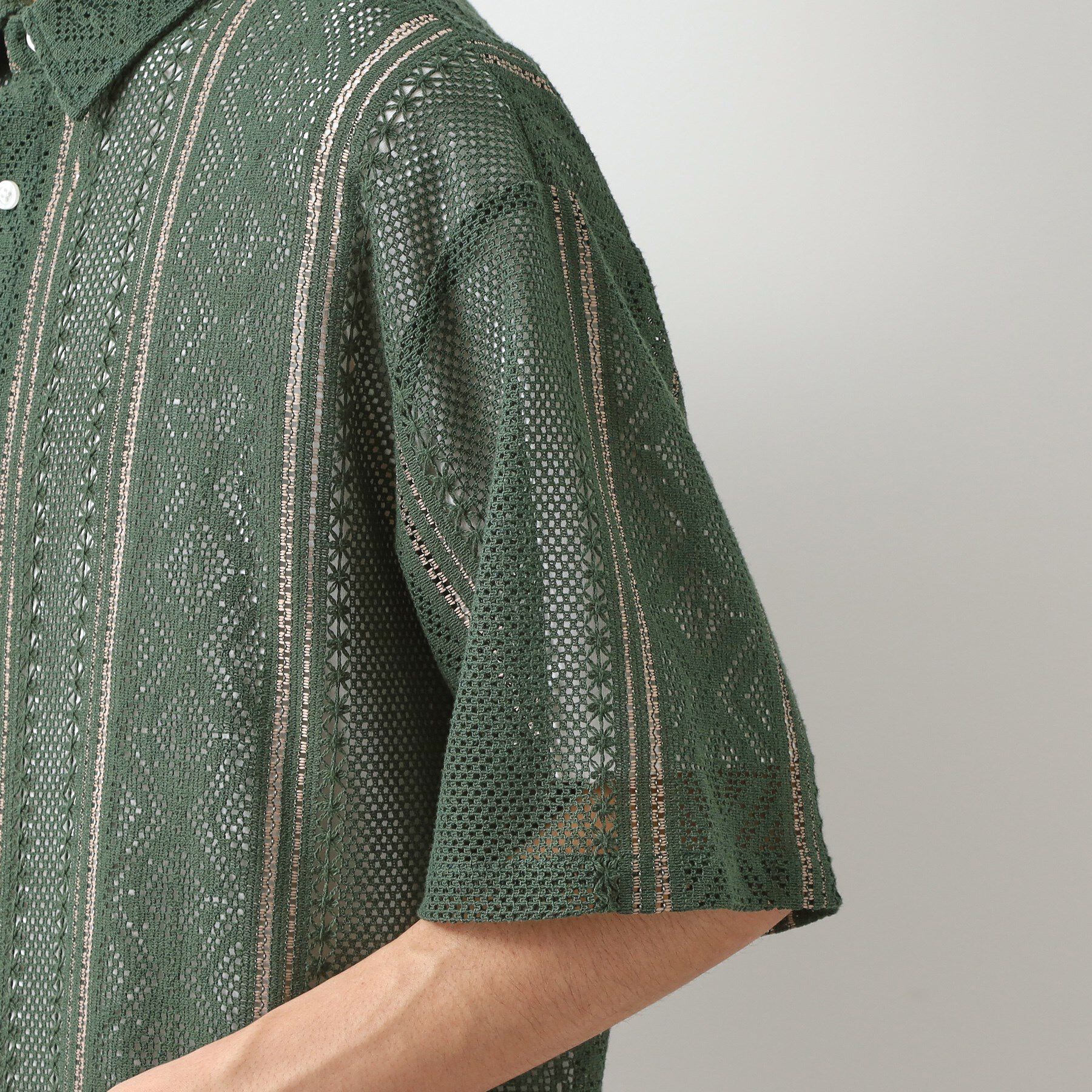 THE SHOP TK「クラフトレースアンサンブルシャツ【半袖Tシャツセットアイテム/オーバーサイズ/洗濯機OK】」|シャツ・ブラウス|