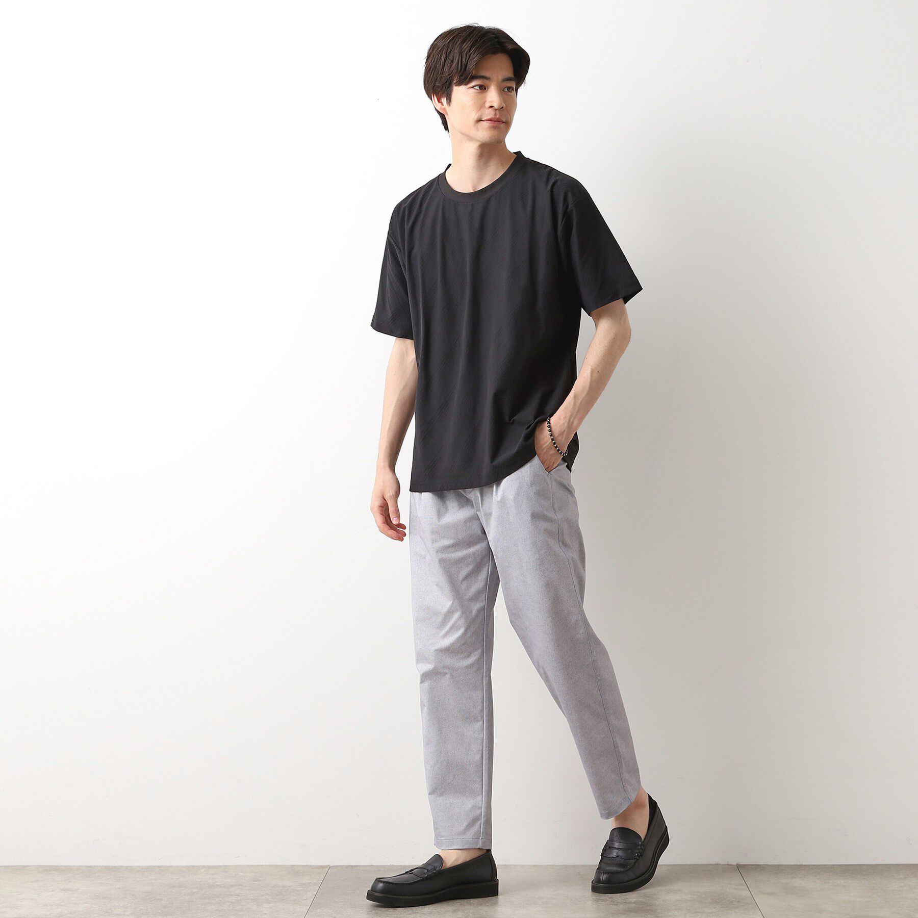 THE SHOP TK「パーフェクテックリンクス半袖Tシャツ 【接触冷感／吸水速乾／UVカット／洗濯機OK】」|Tシャツ・カットソー|