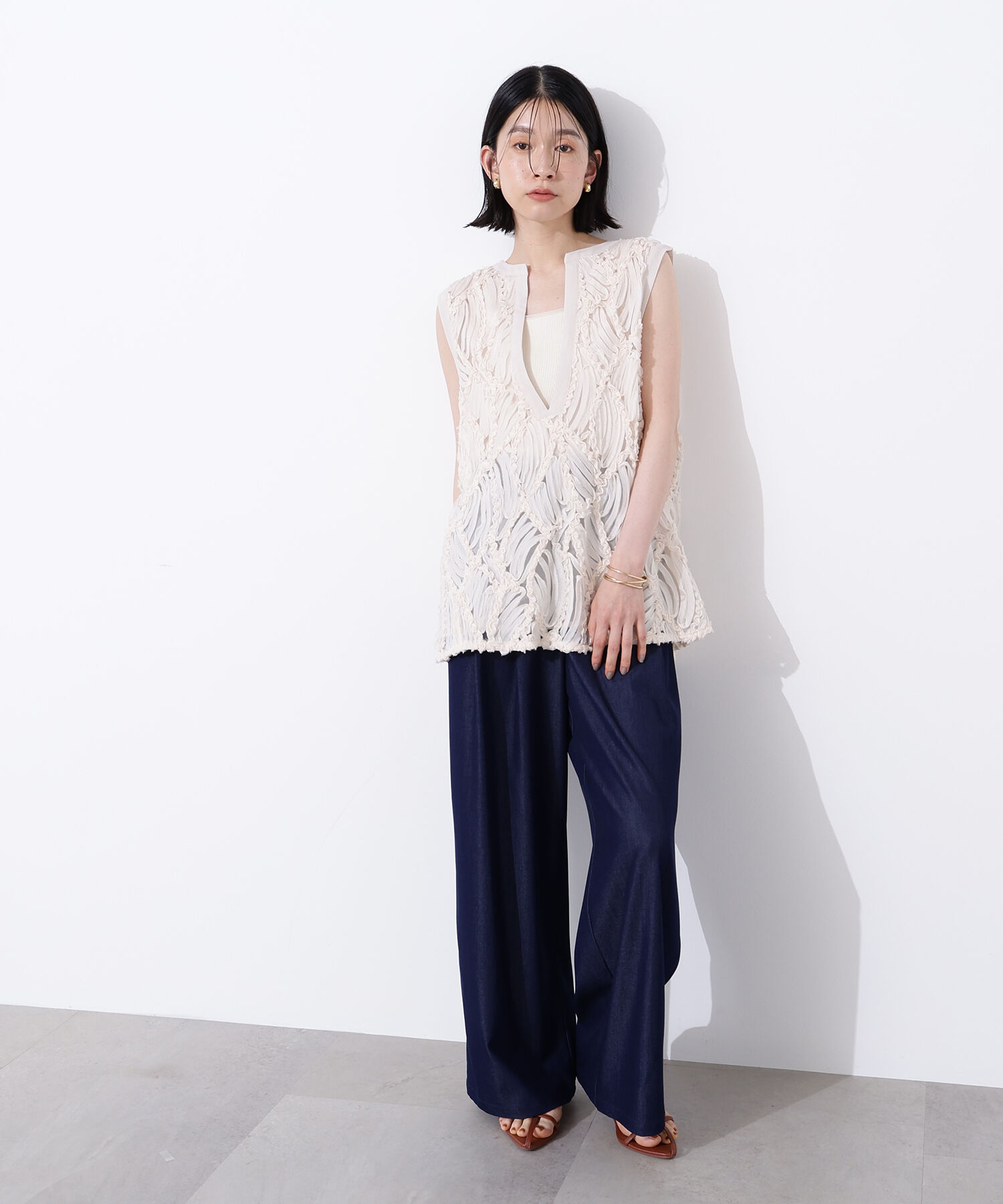  「レース刺繍ベスト」|シャツ・ブラウス|