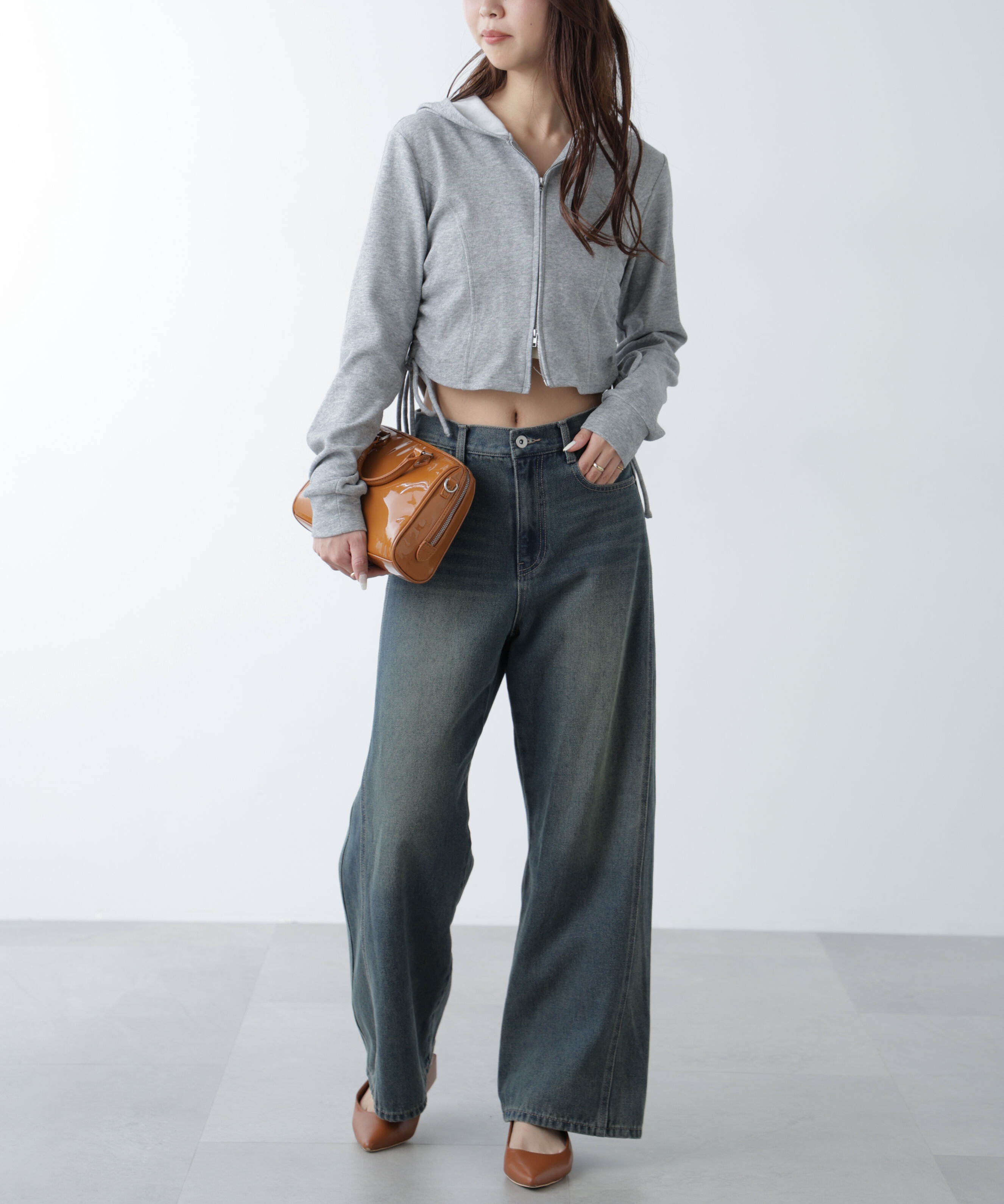  「サイドドロストコンパクトパーカー」|Tシャツ・カットソー|