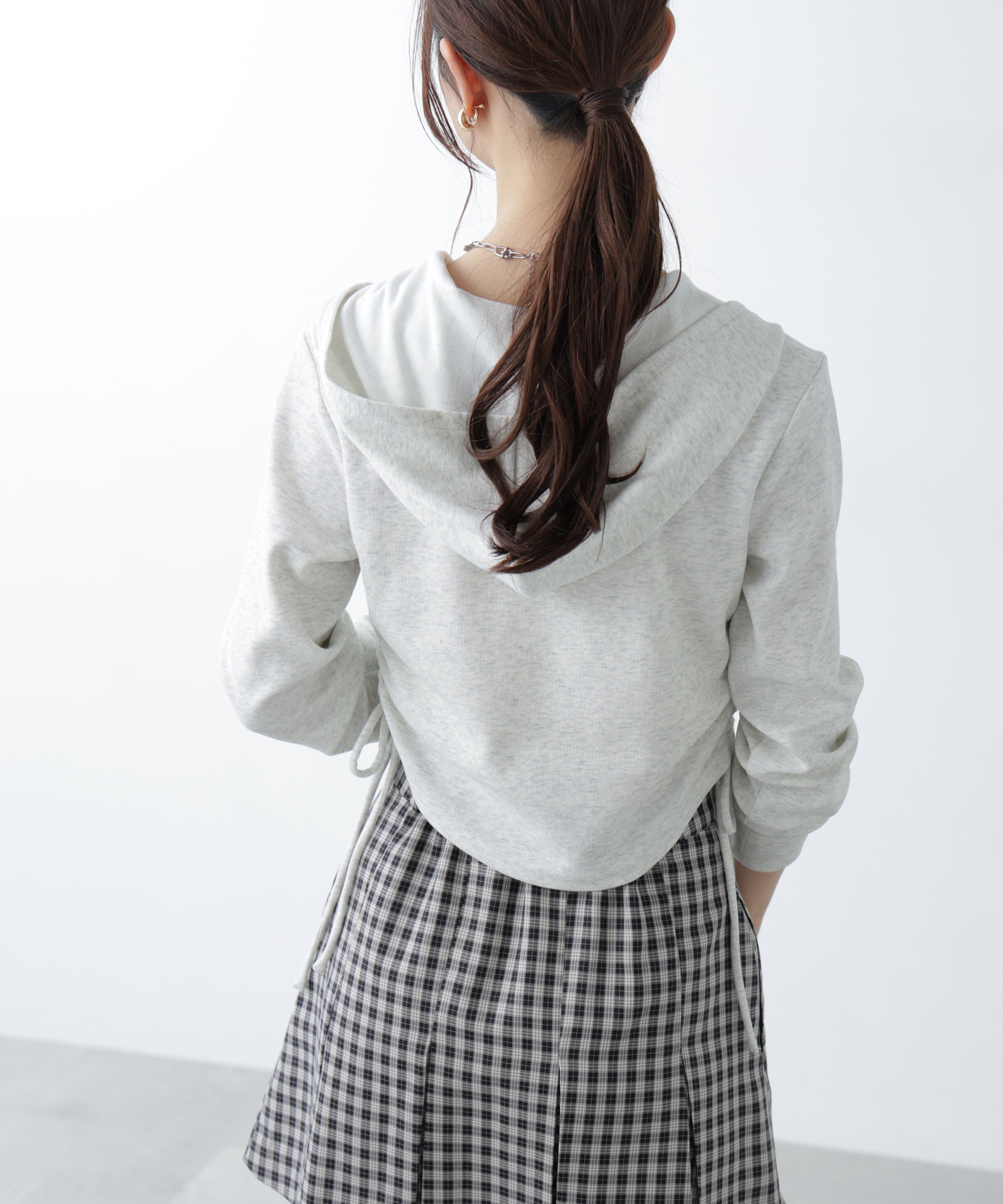  「サイドドロストコンパクトパーカー」|Tシャツ・カットソー|