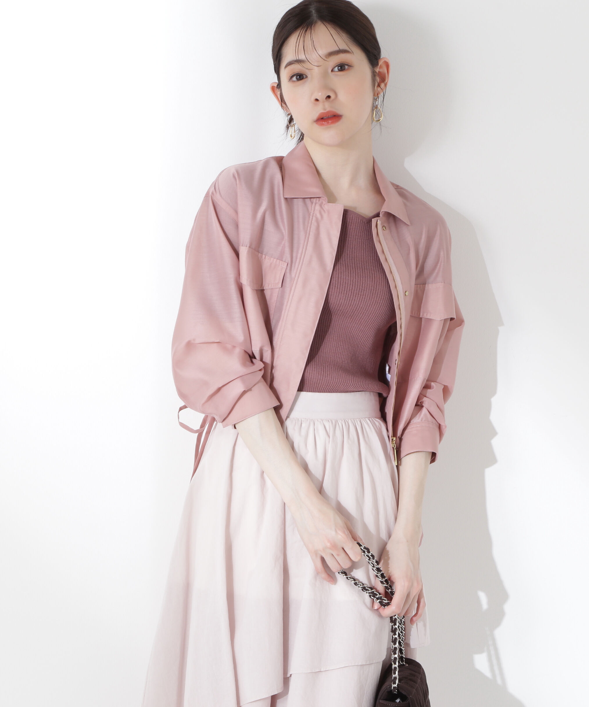 PROPORTION BODY DRESSING「シアーブルゾン」|ブルゾン・スタジャン|ピンク