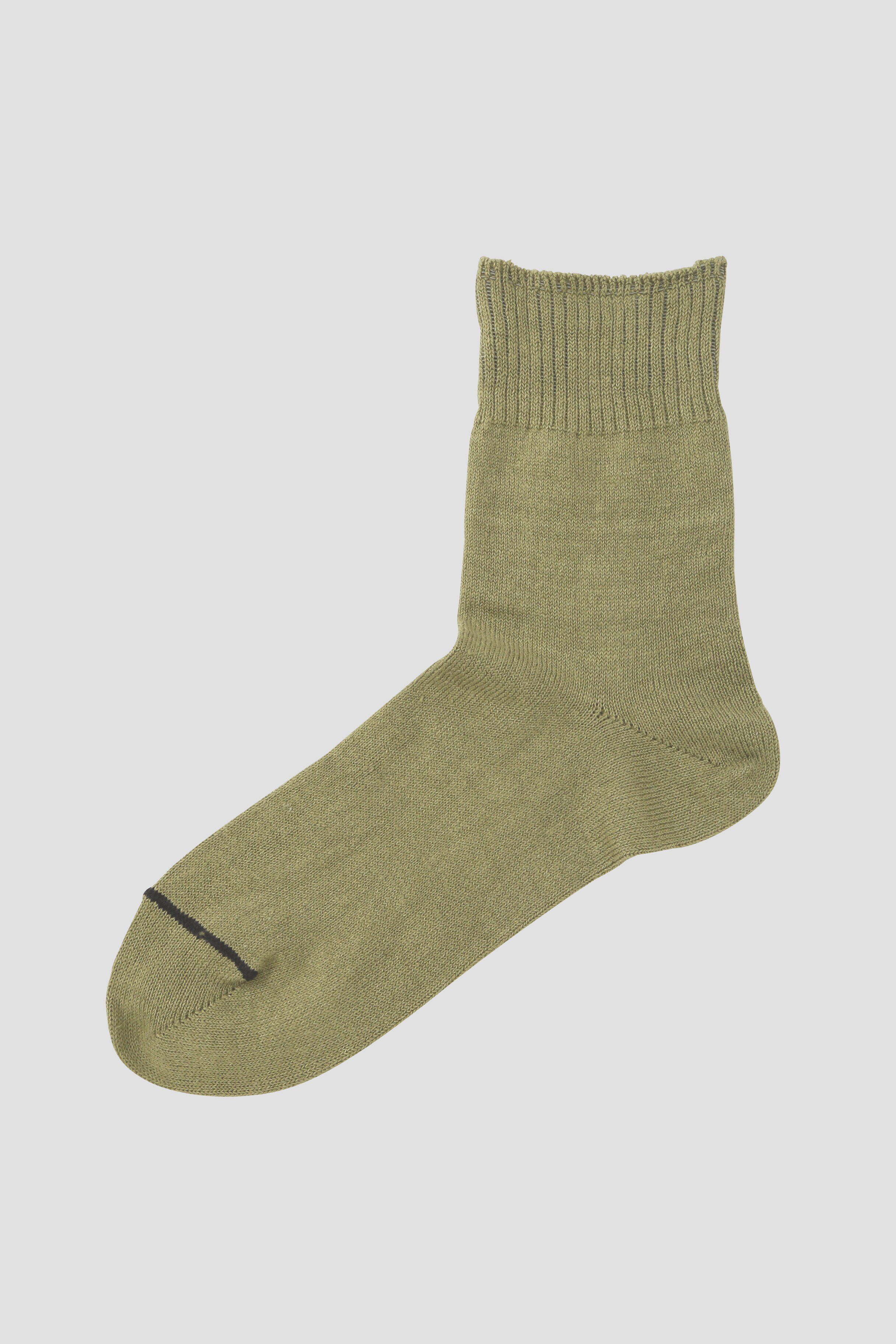 MARGARET HOWELL「LINEN PLAIN SOCKS」|ソックス|KHAKI