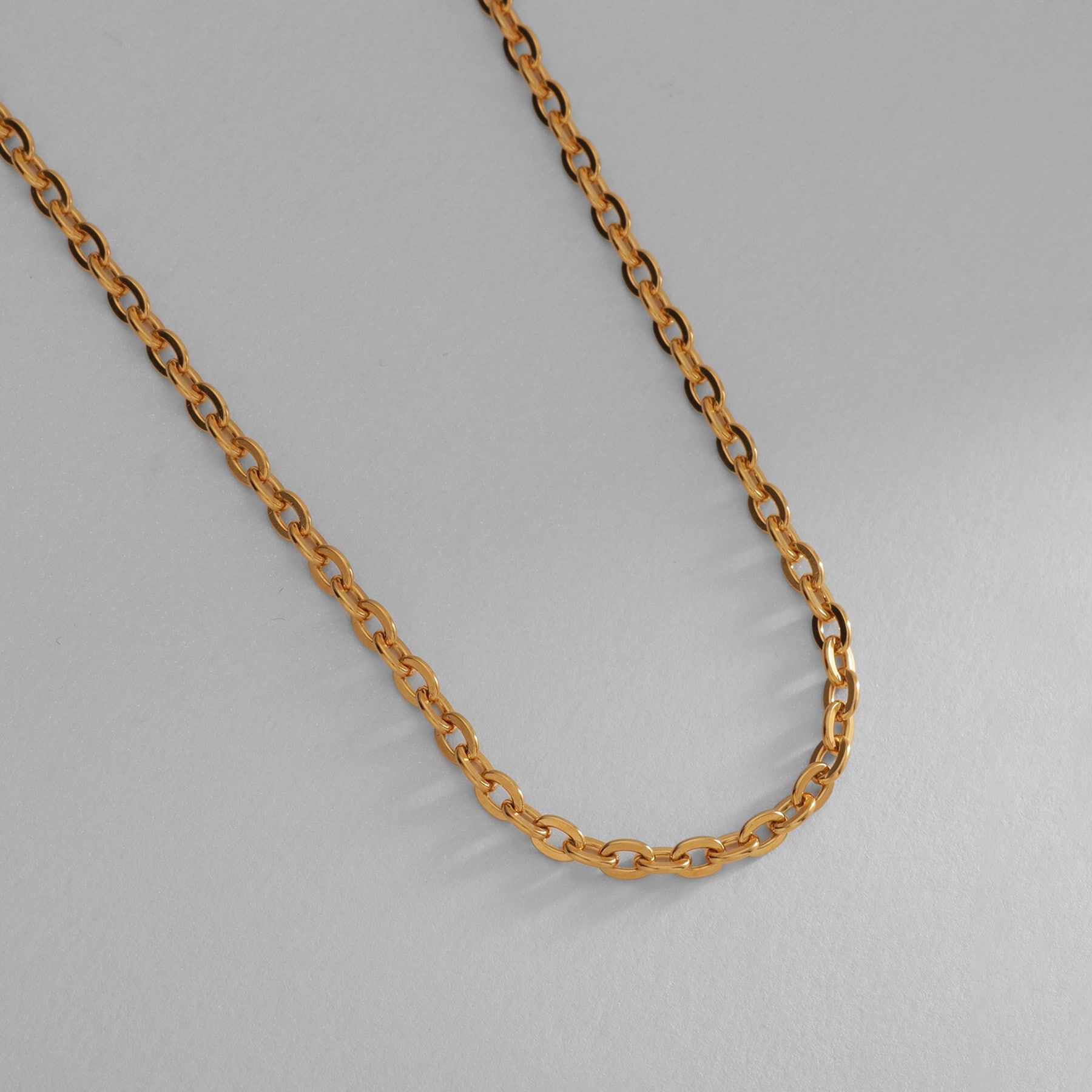 COCOSHNIK ONKITSCH「シルバー デザインチェーン フラットオーバルリンクネックレス GP」|ネックレス|