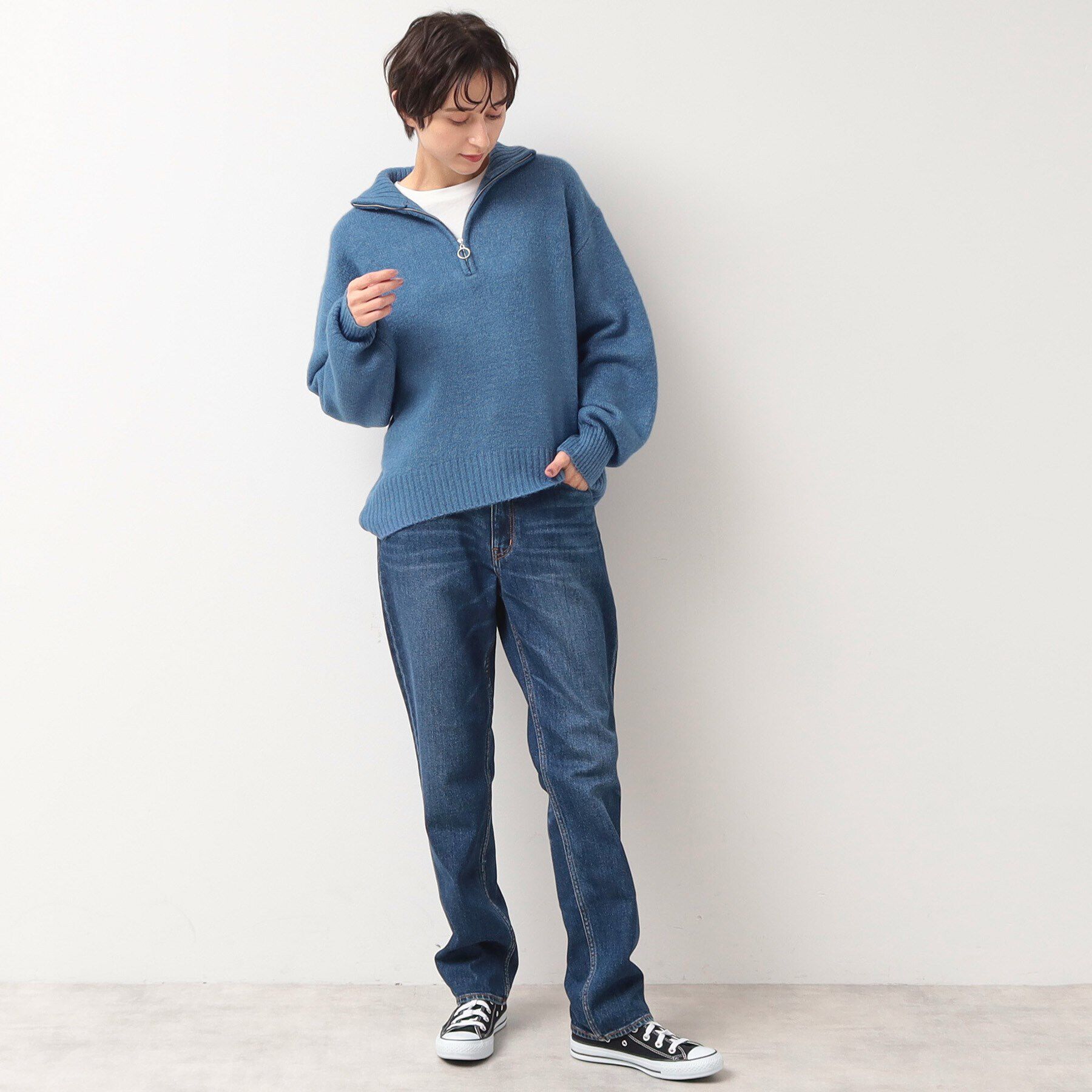 Dessin「【洗える】ハーフジップニット」|ニット・セーター|