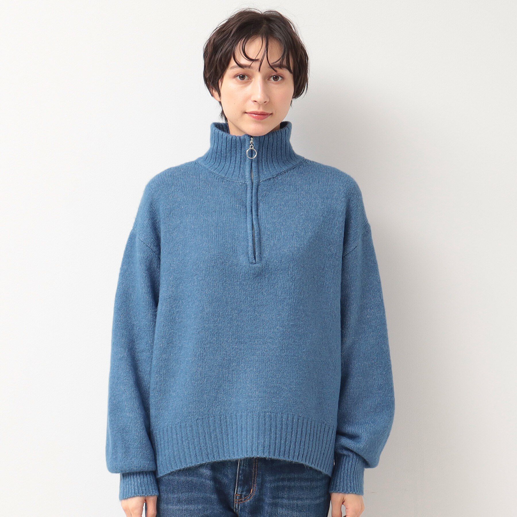 Dessin「【洗える】ハーフジップニット」|ニット・セーター|
