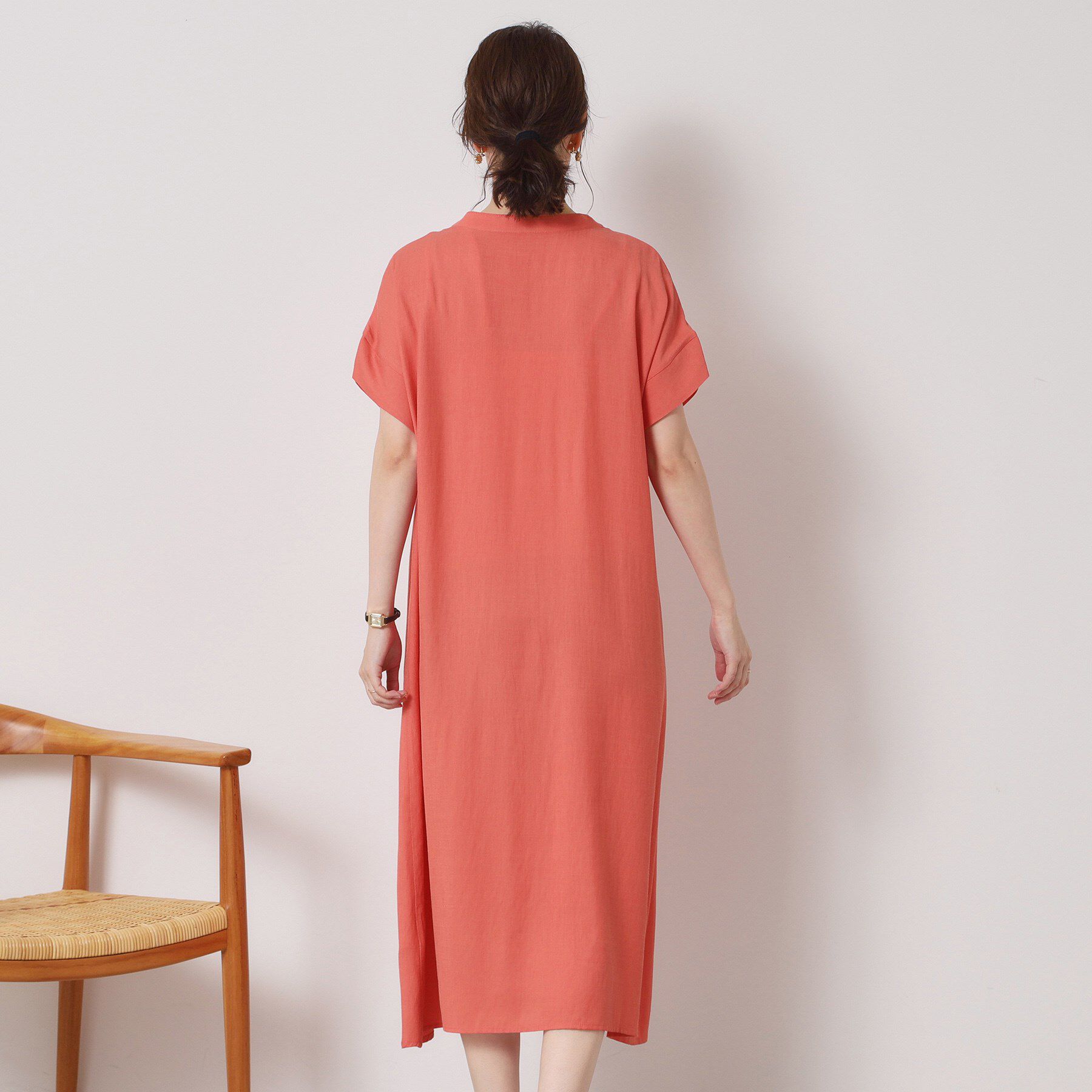 ITS&rsquo;DEMO「【接触冷感／手洗い可】強撚スラブスキッパーワンピース」|ワンピース|