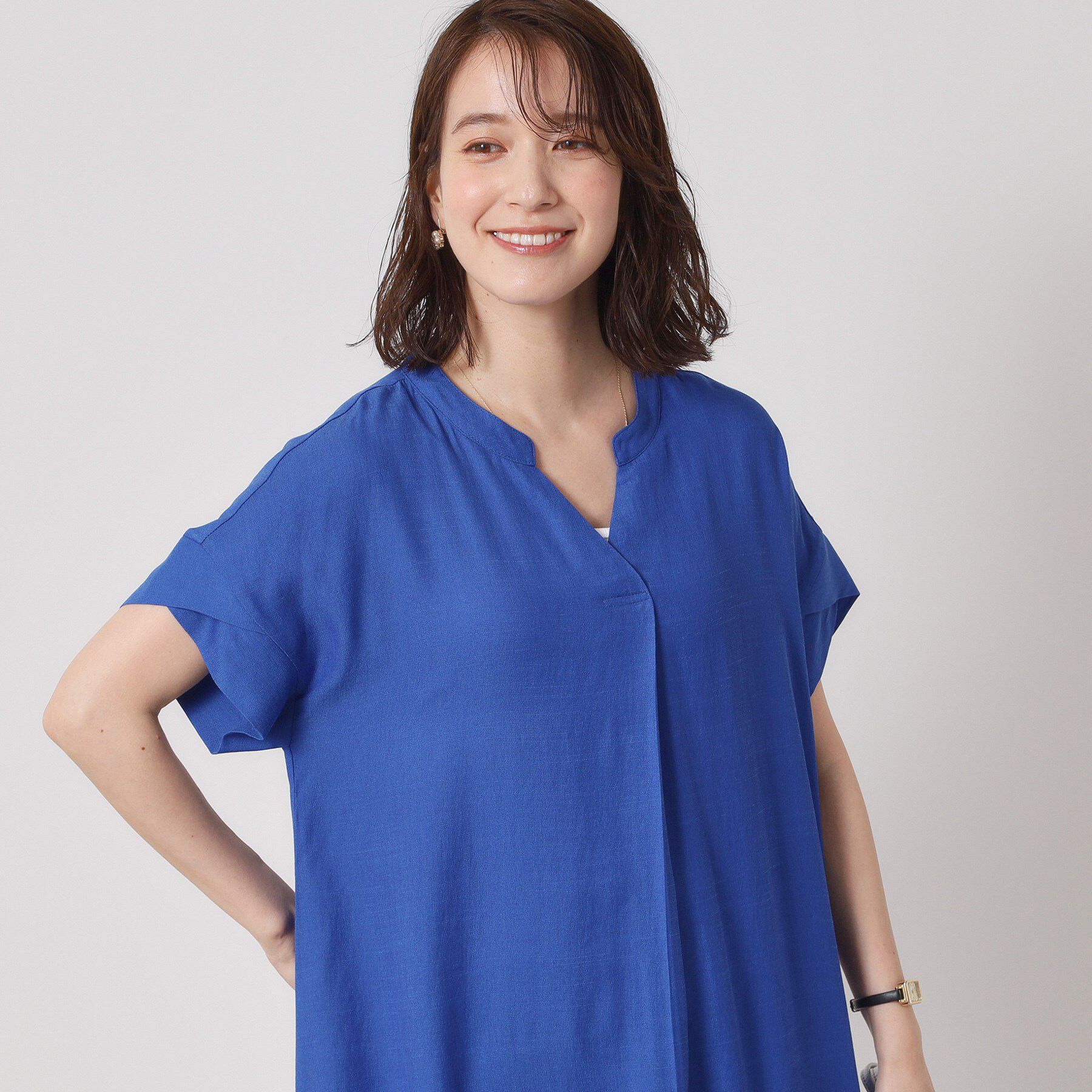 ITS&rsquo;DEMO「【接触冷感／手洗い可】強撚スラブスキッパーワンピース」|ワンピース|