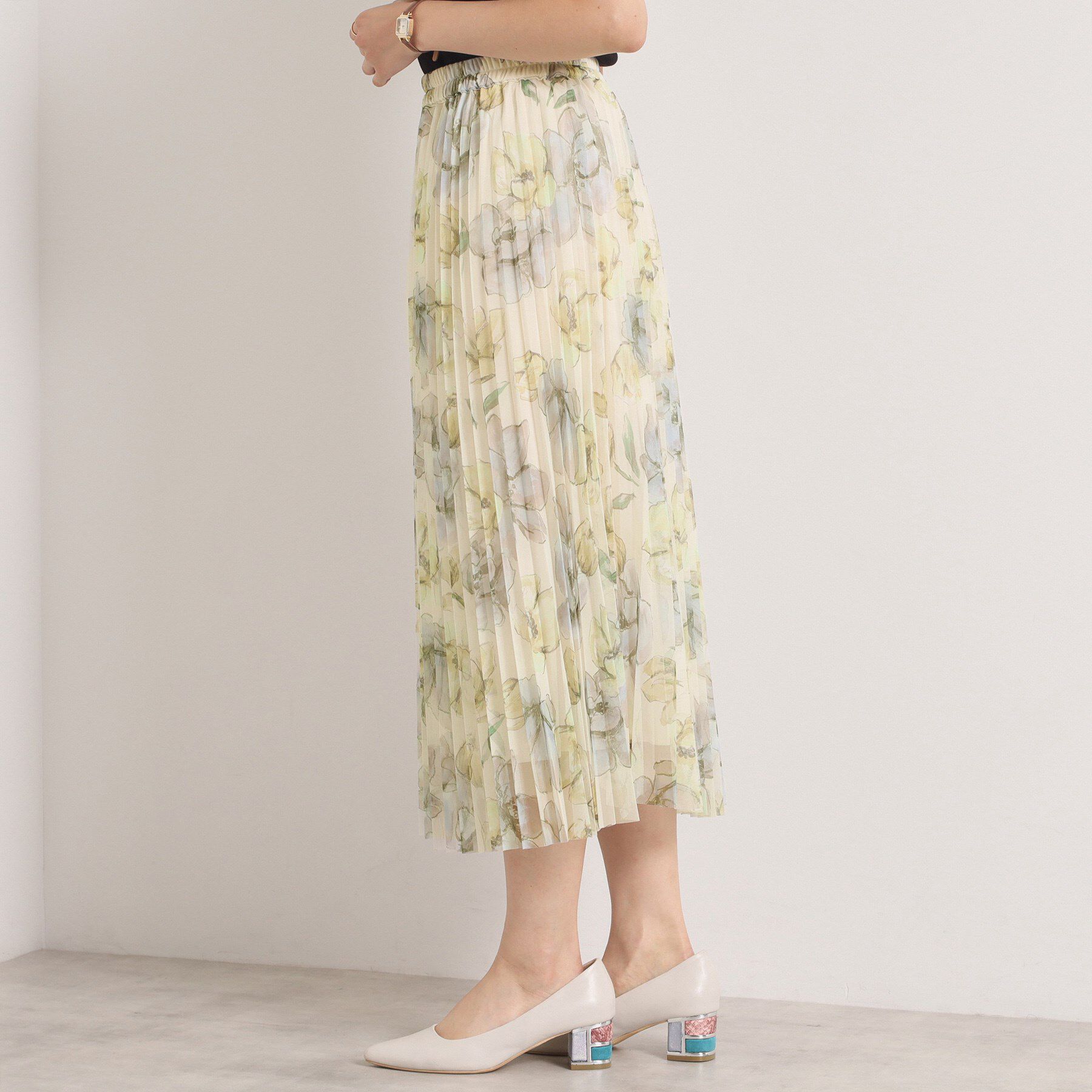 ITS&rsquo;DEMO「【手洗い可／ウエストゴム】花柄チュールスカート」|スカート|