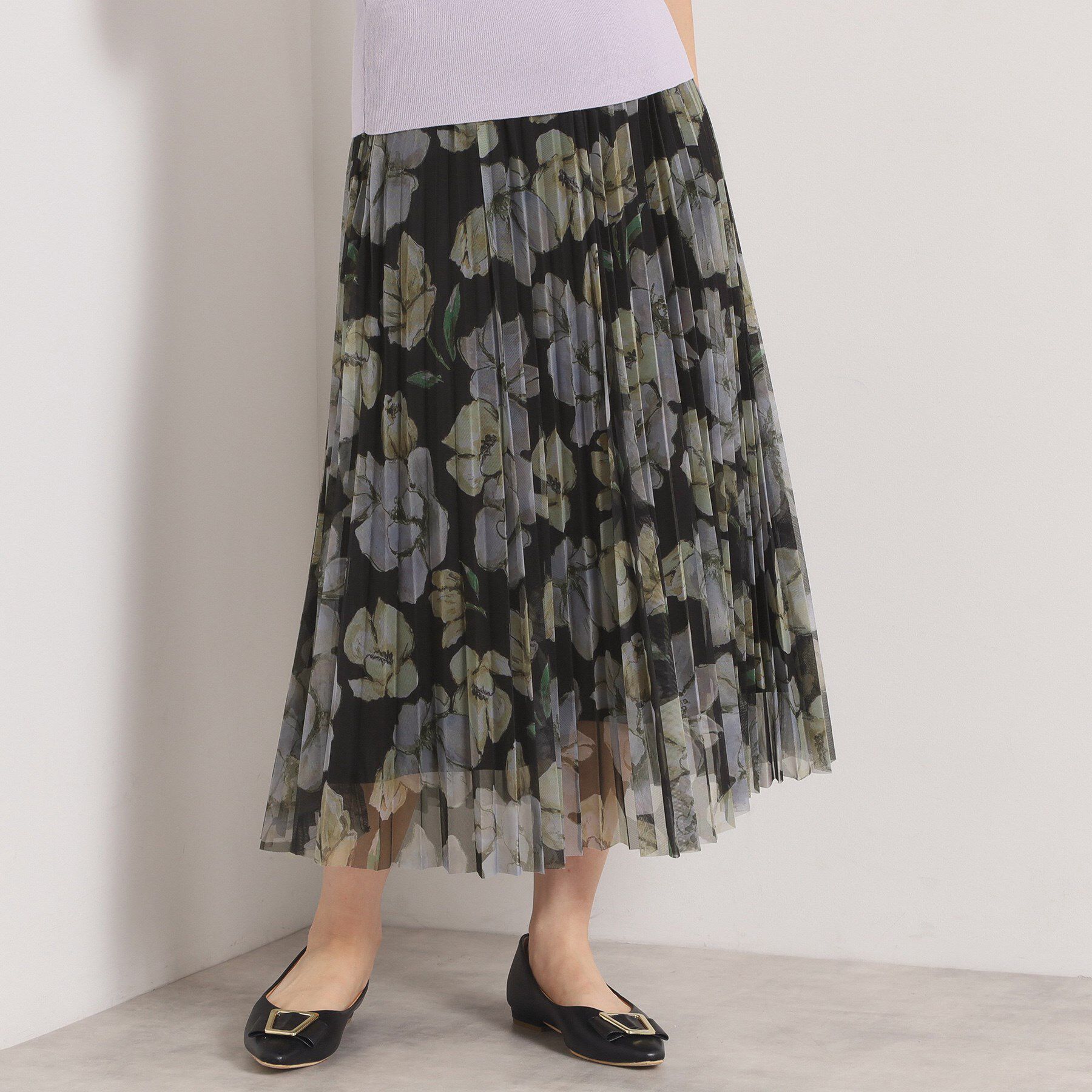 ITS&rsquo;DEMO「【手洗い可／ウエストゴム】花柄チュールスカート」|スカート|