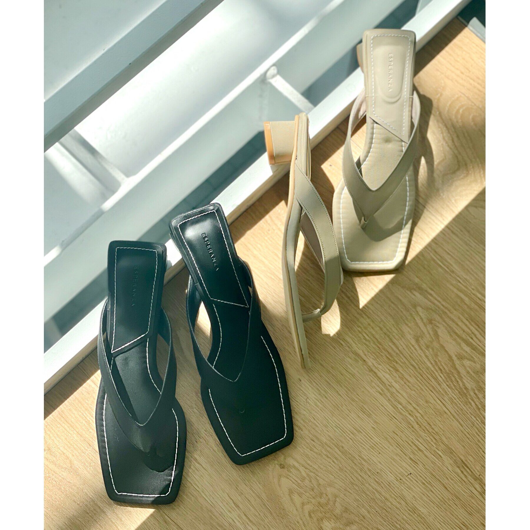 ESPERANZA「スクエアトゥモードトングサンダル」|サンダル|