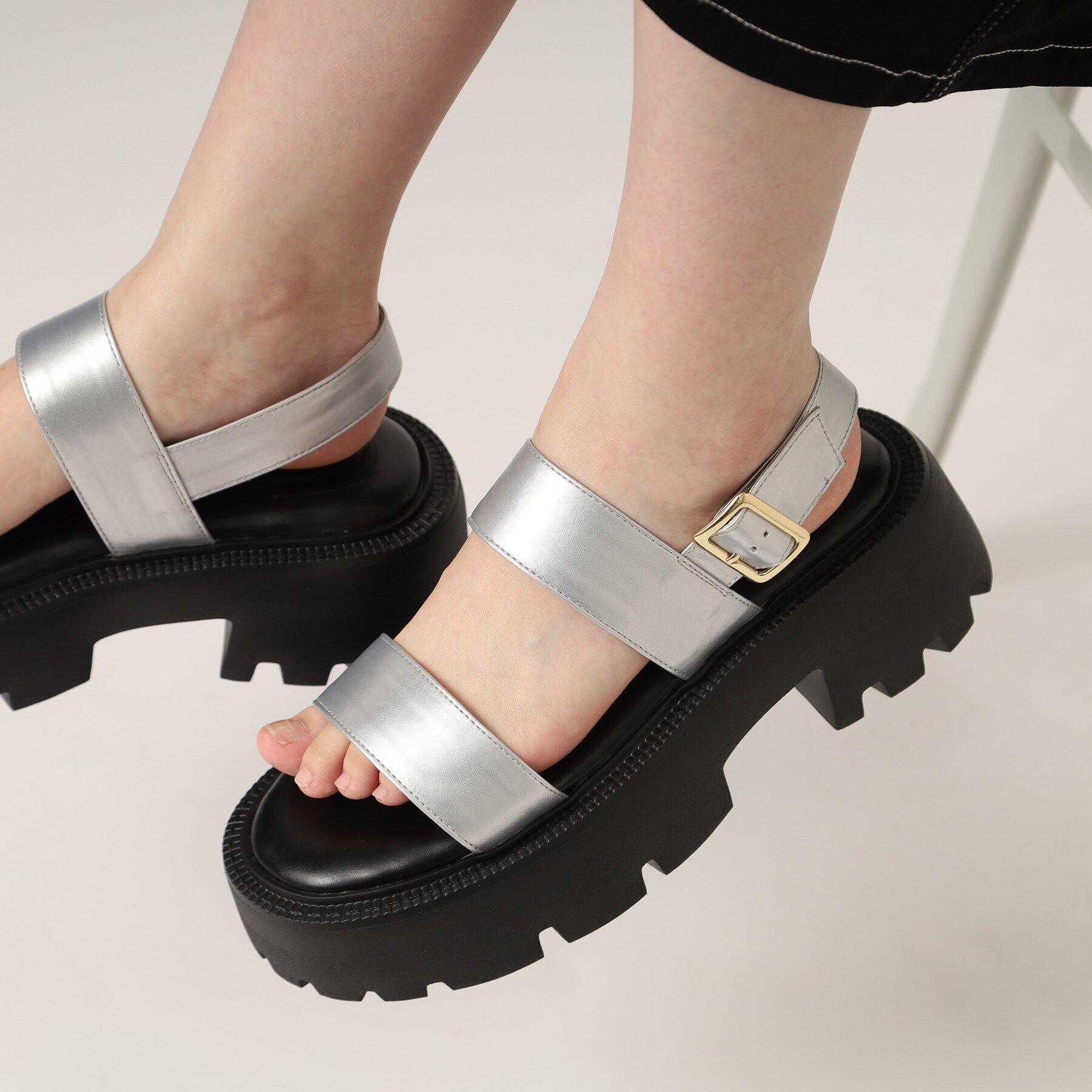 ESPERANZA「トラックソール厚底サンダル【ESPERANZA_blanca】」|サンダル|