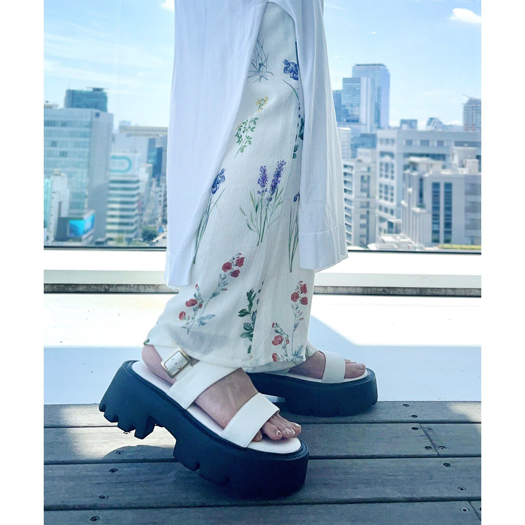 ESPERANZA「トラックソール厚底サンダル【ESPERANZA_blanca】」|サンダル|