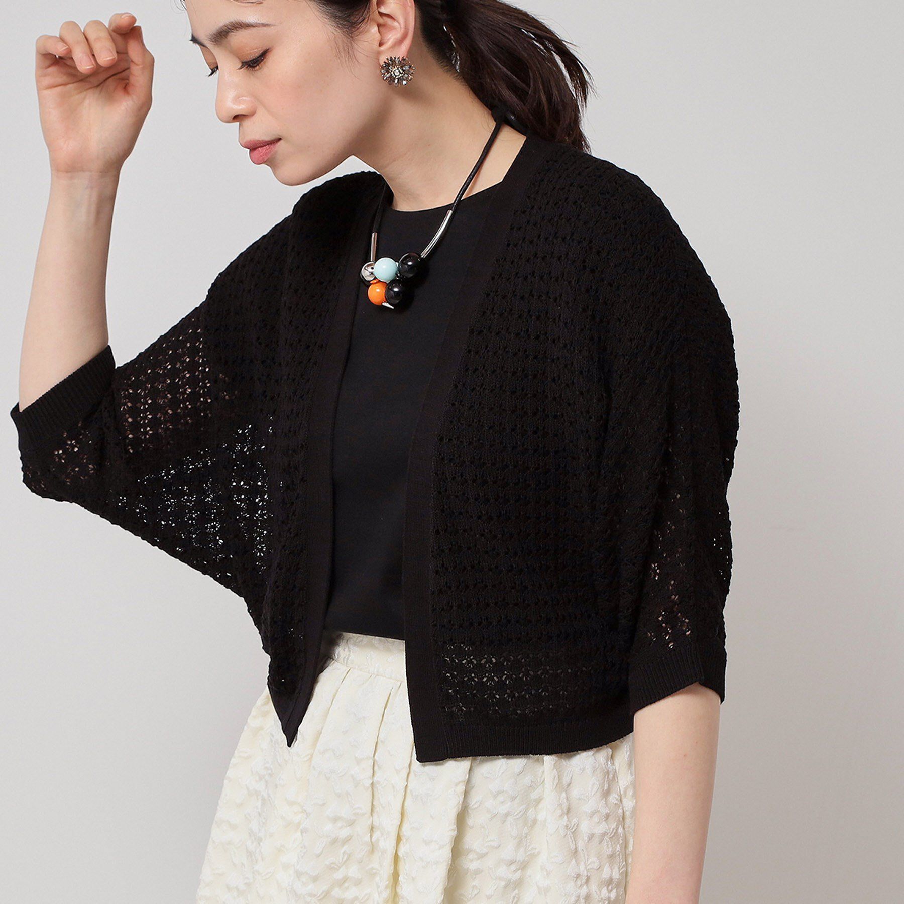 SunaUna「【SS～Lサイズ展開／透かし編み】ショート丈ボレロ」|カーディガン|