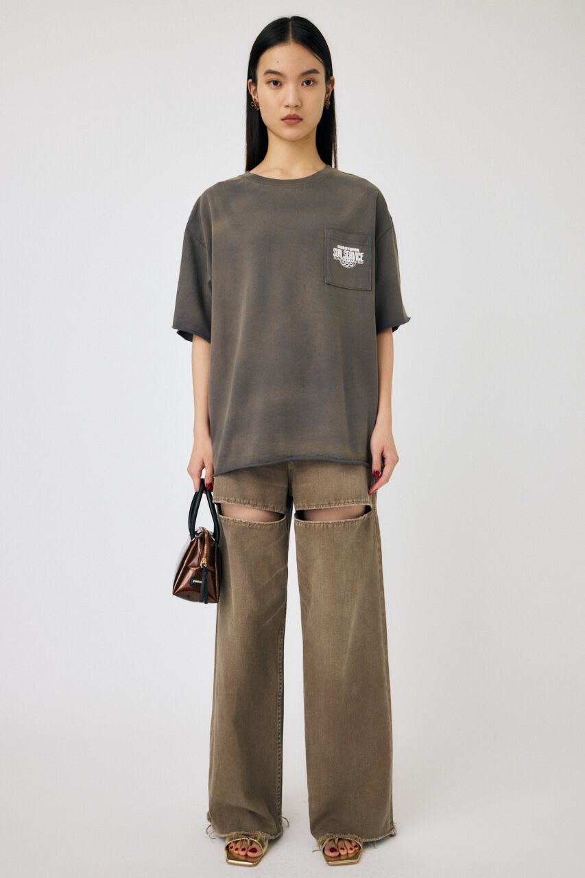 MOUSSY「DAMAGED BACK LOGO Tシャツ」|Tシャツ・カットソー|