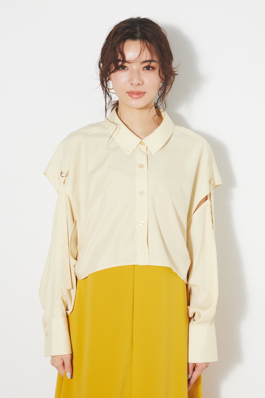 rienda「クロップドSH TOP」|シャツ・ブラウス|