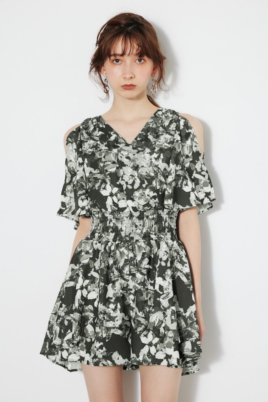 rienda「スリットSLVカシュクールロンパース」|その他|