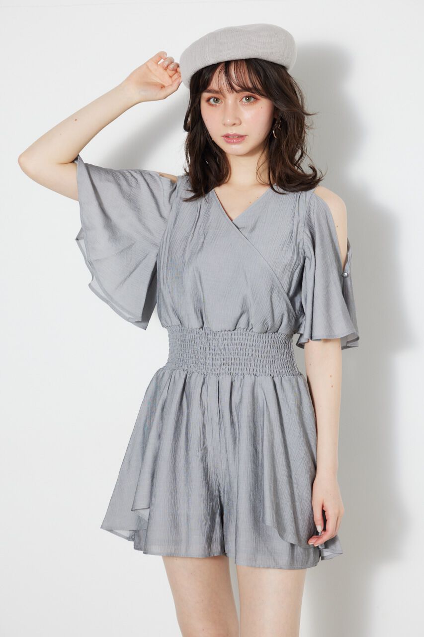 rienda「スリットSLVカシュクールロンパース」|その他|L/GRY1