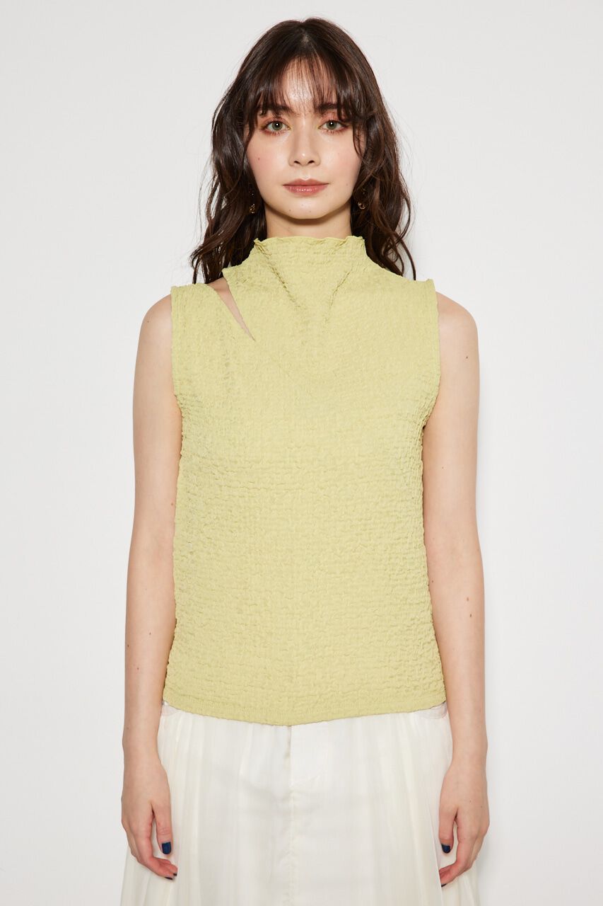 rienda「ショルダースリットバンピーTOP」|タンクトップ|