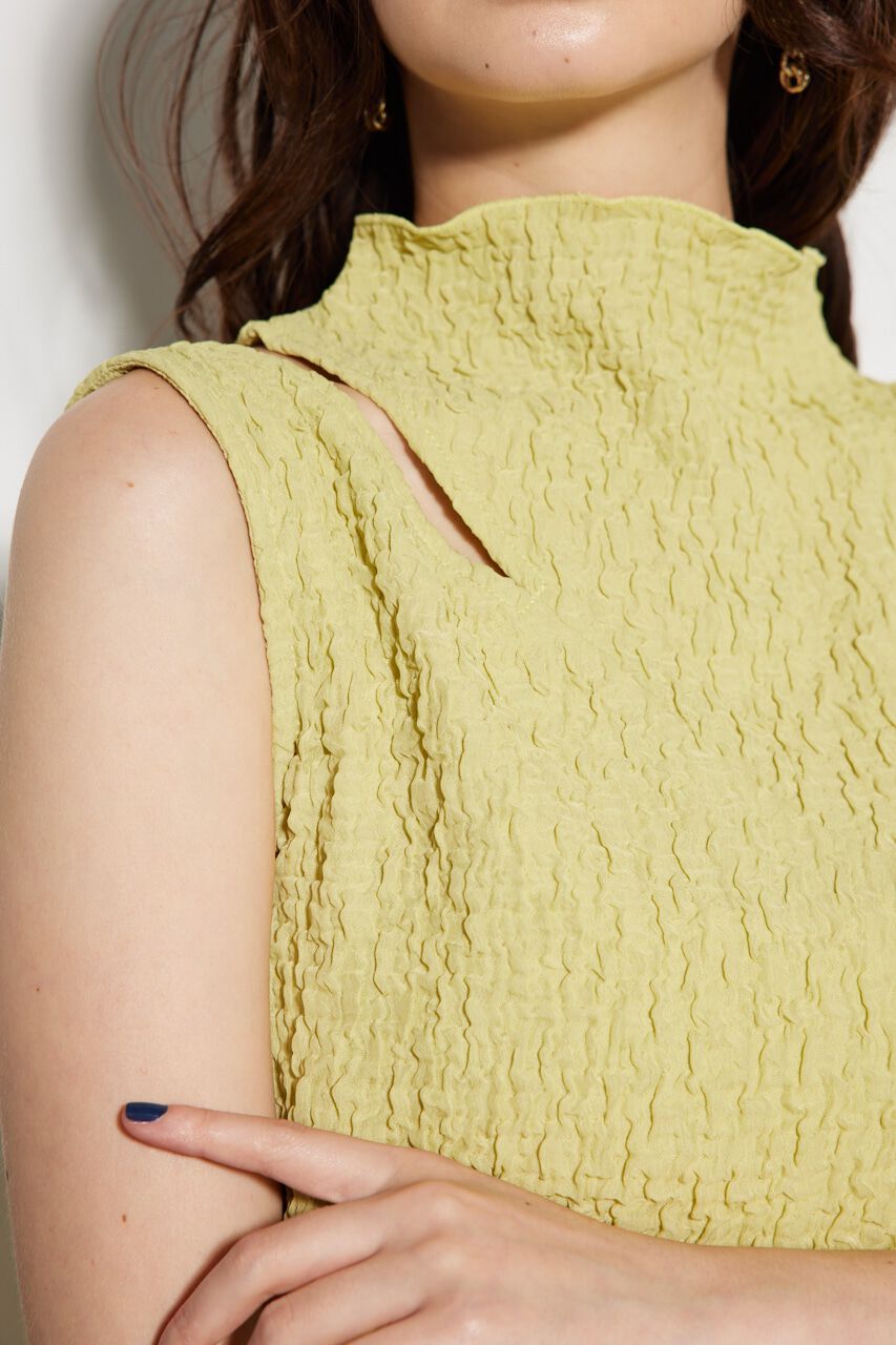 rienda「ショルダースリットバンピーTOP」|タンクトップ|