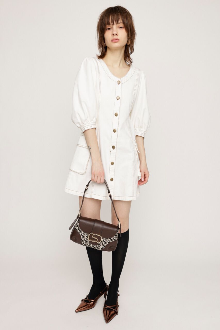 SLY「V NECK DENIM ショートワンピース」|ワンピース|