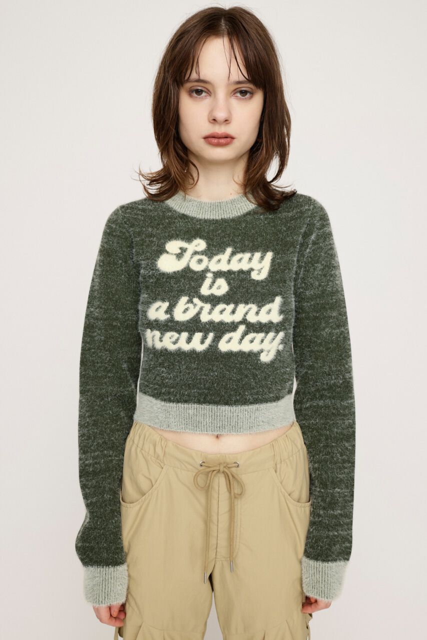 SLY「JQ LOGO MINKY CROP KNIT トップス」|ニット・セーター|