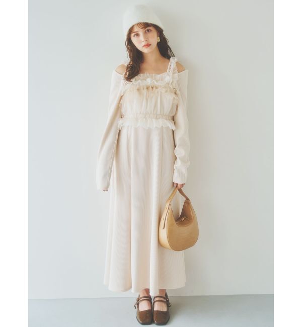 dazzlin「チュールギャザービスチェカットワンピース」|ワンピース|