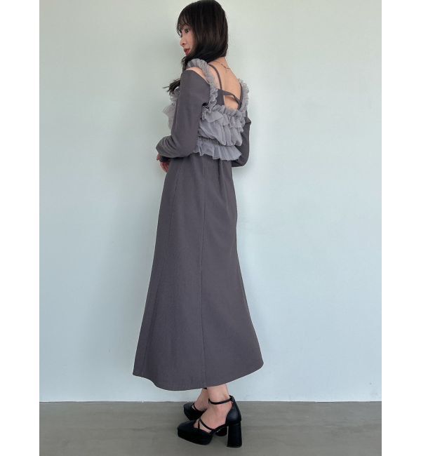 dazzlin「チュールギャザービスチェカットワンピース」|ワンピース|