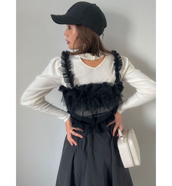 dazzlin「チュールギャザービスチェカットワンピース」|ワンピース|