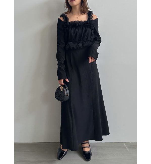 dazzlin「チュールギャザービスチェカットワンピース」|ワンピース|