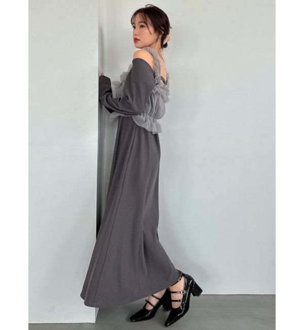 dazzlin「チュールギャザービスチェカットワンピース」|ワンピース|