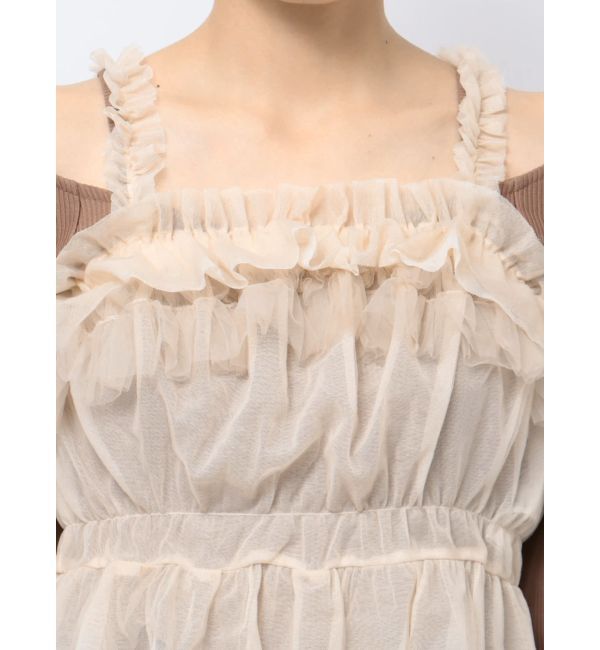 dazzlin「チュールギャザービスチェカットワンピース」|ワンピース|