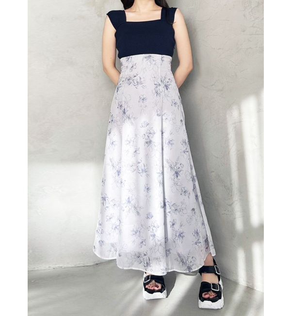 MERCURYDUO「ベアニットドッキングコルセットワンピース」|ワンピース|ネイビー