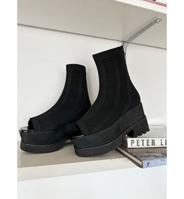 MURUA「ジャガードソックブーツ」|その他|ブラック