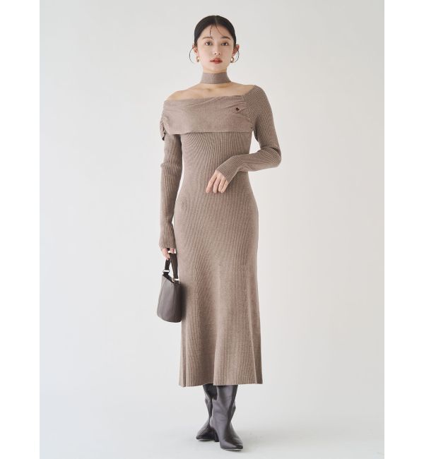 LAGUNAMOON「【POLO BCSコラボ】オフショルチョーカーニットワンピース」|ワンピース|