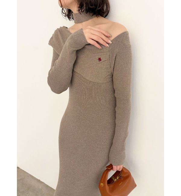 LAGUNAMOON「【POLO BCSコラボ】オフショルチョーカーニットワンピース」|ワンピース|
