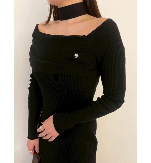 LAGUNAMOON「【POLO BCSコラボ】オフショルチョーカーニットワンピース」|ワンピース|