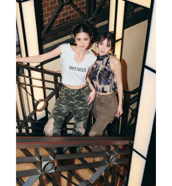 EVRIS「スタッズグラフィックタンクトップ」|タンクトップ|