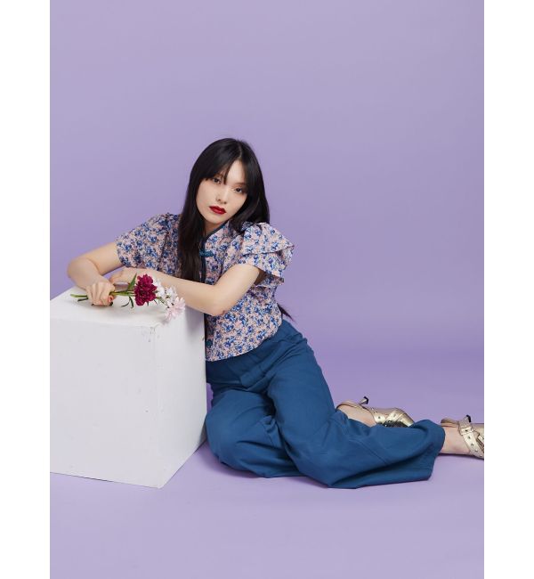 jouetie「ハーフスリーブショルダーフリルショートチャイナシャツ」|シャツ・ブラウス|