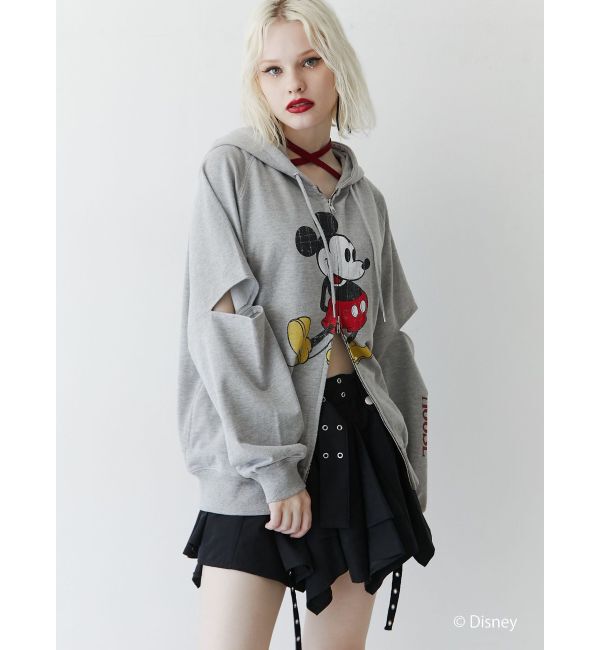 jouetie「【ミッキー＆ミニー】ダブルZIPスリットフーディ【セットアップ対応】」|パーカー|