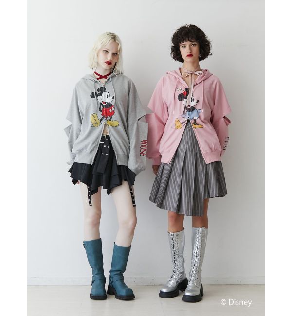 jouetie「【ミッキー＆ミニー】ダブルZIPスリットフーディ【セットアップ対応】」|パーカー|