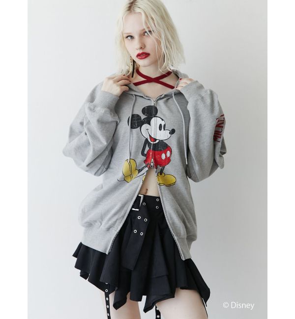 jouetie「【ミッキー＆ミニー】ダブルZIPスリットフーディ【セットアップ対応】」|パーカー|