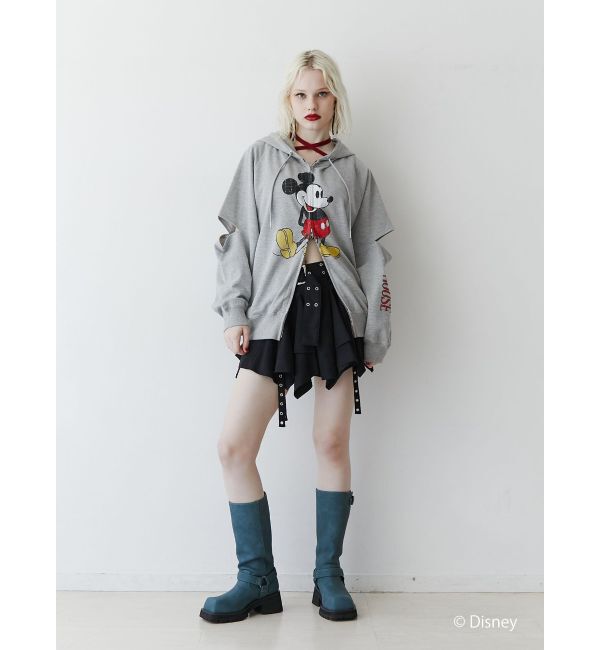 jouetie「【ミッキー＆ミニー】ダブルZIPスリットフーディ【セットアップ対応】」|パーカー|