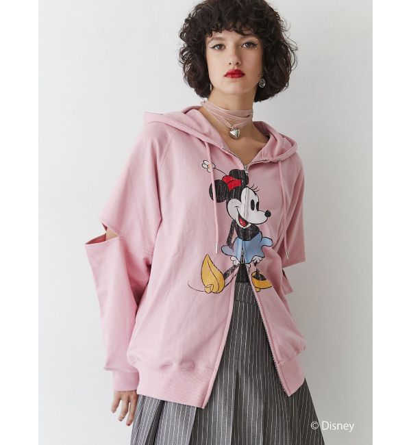 jouetie「【ミッキー＆ミニー】ダブルZIPスリットフーディ【セットアップ対応】」|パーカー|