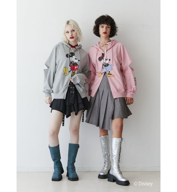 jouetie「【ミッキー＆ミニー】ダブルZIPスリットフーディ【セットアップ対応】」|パーカー|