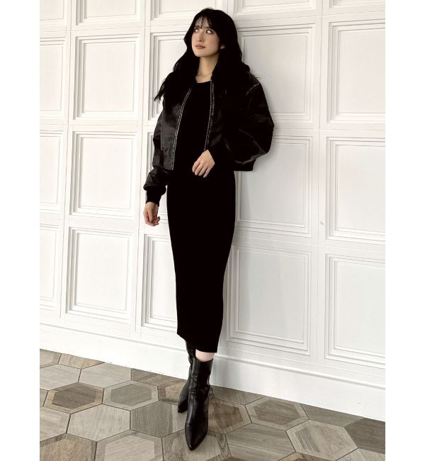 GYDA「vintage processingフェイクレザーショートブルゾン」|ブルゾン・スタジャン|