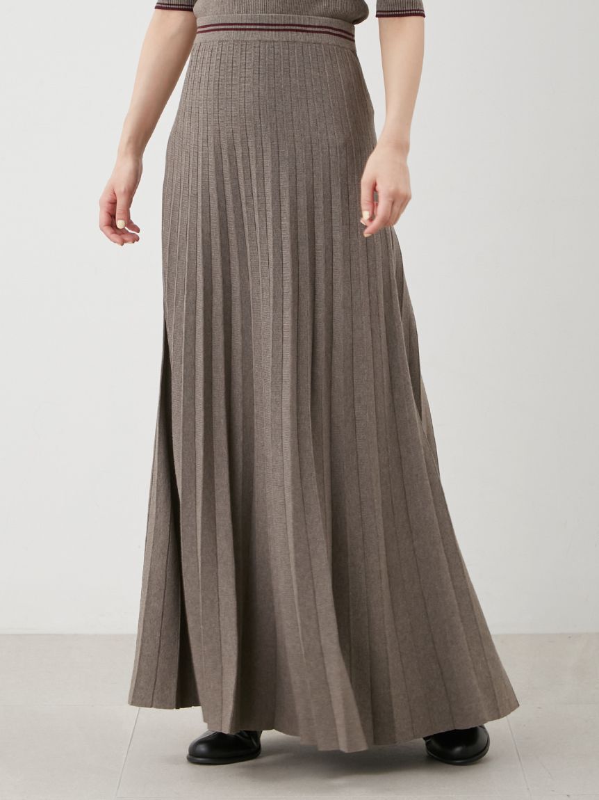 Mila Owen「【セットアップ対応】ニットプリーツスカート」|スカート|