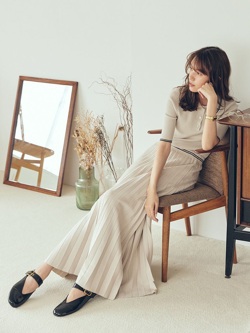 Mila Owen「【セットアップ対応】ニットプリーツスカート」|スカート|